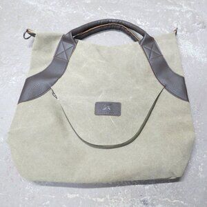 K2 Army Green Women Canvas Satchel or Crossbody bag Vintage Tote